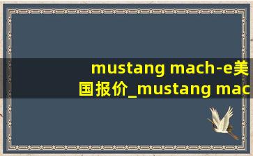 mustang mach-e美国报价_mustang mach-e报价